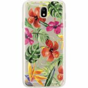 Прозрачный чехол Uprint Samsung J730 Galaxy J7 2017 Tropical Flowers