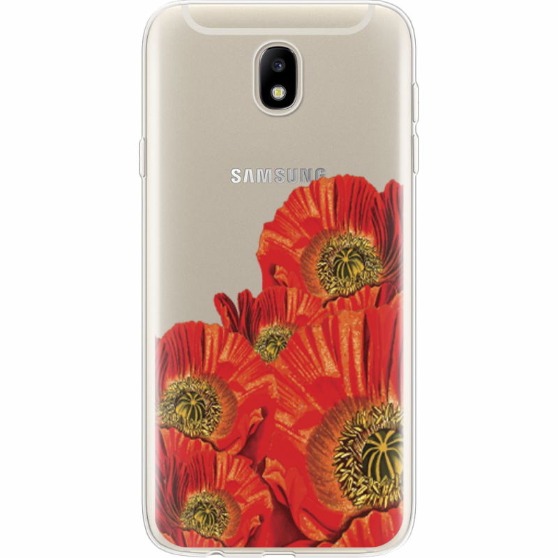 Прозрачный чехол Uprint Samsung J730 Galaxy J7 2017 Red Poppies