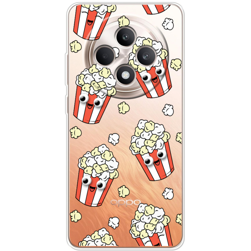 Прозорий чохол BoxFace OPPO Reno 12 FS с 3D-глазками Popcorn