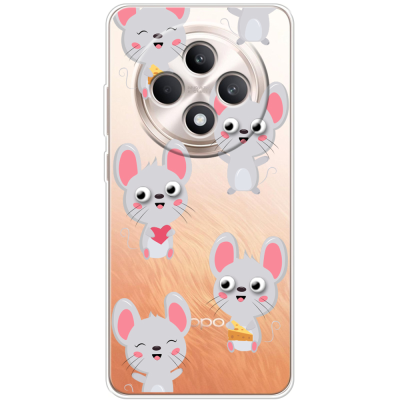 Прозорий чохол BoxFace OPPO Reno 12 FS с 3D-глазками Mouse