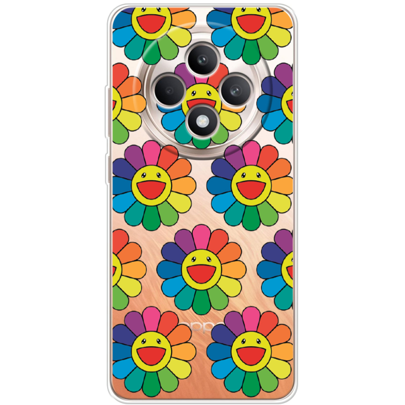 Прозорий чохол BoxFace OPPO Reno 12 FS Hippie Flowers