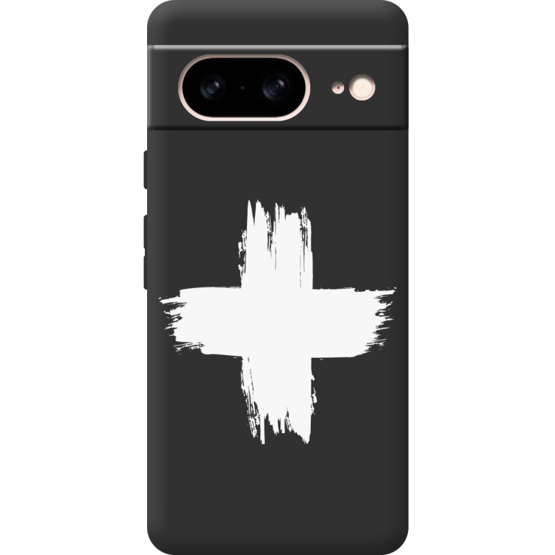 Черный чехол BoxFace Google Pixel 7 Білий хрест ЗСУ