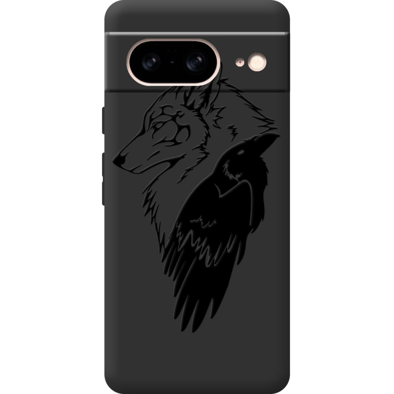 Черный чехол BoxFace Google Pixel 7 Wolf and Raven