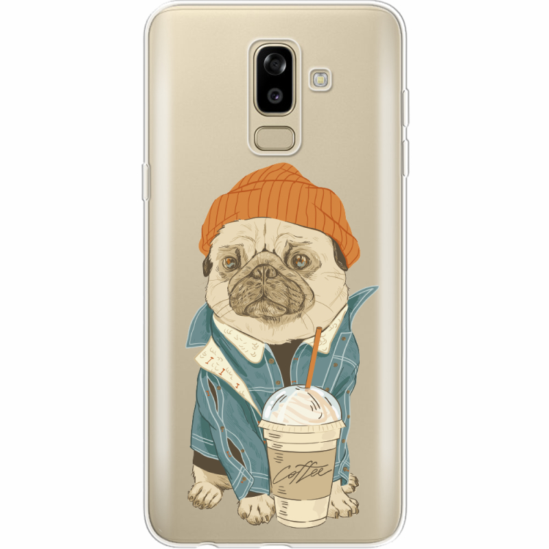 Прозрачный чехол Uprint Samsung J810 Galaxy J8 2018 Dog Coffeeman