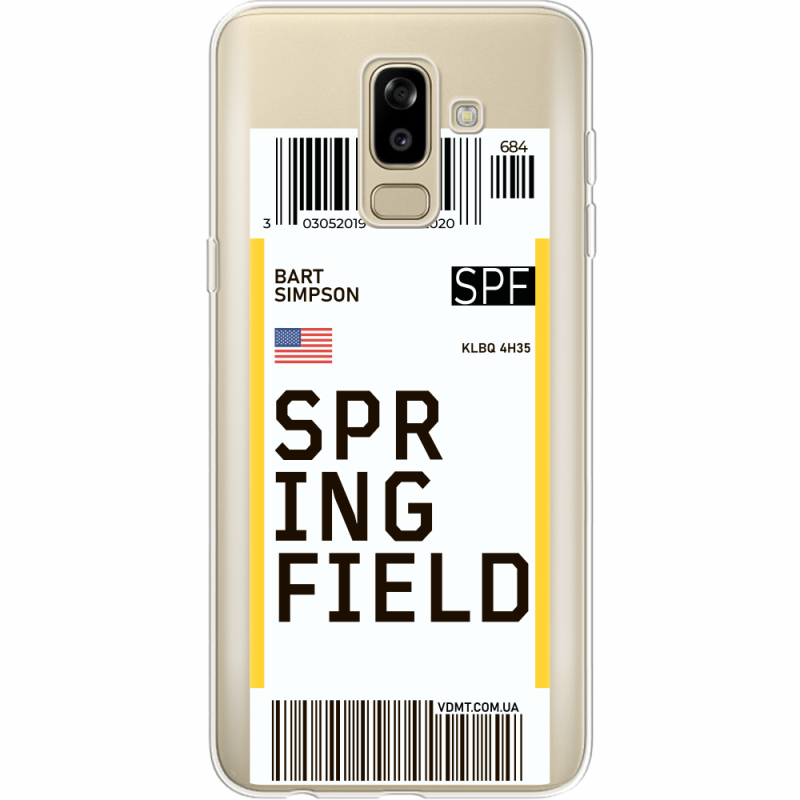 Прозрачный чехол Uprint Samsung J810 Galaxy J8 2018 Ticket Springfield