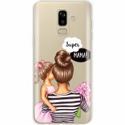 Прозрачный чехол Uprint Samsung J810 Galaxy J8 2018 Super Mama and Daughter