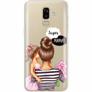 Прозрачный чехол Uprint Samsung J810 Galaxy J8 2018 Super Mama and Daughter