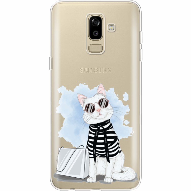 Прозрачный чехол Uprint Samsung J810 Galaxy J8 2018 Cat Style