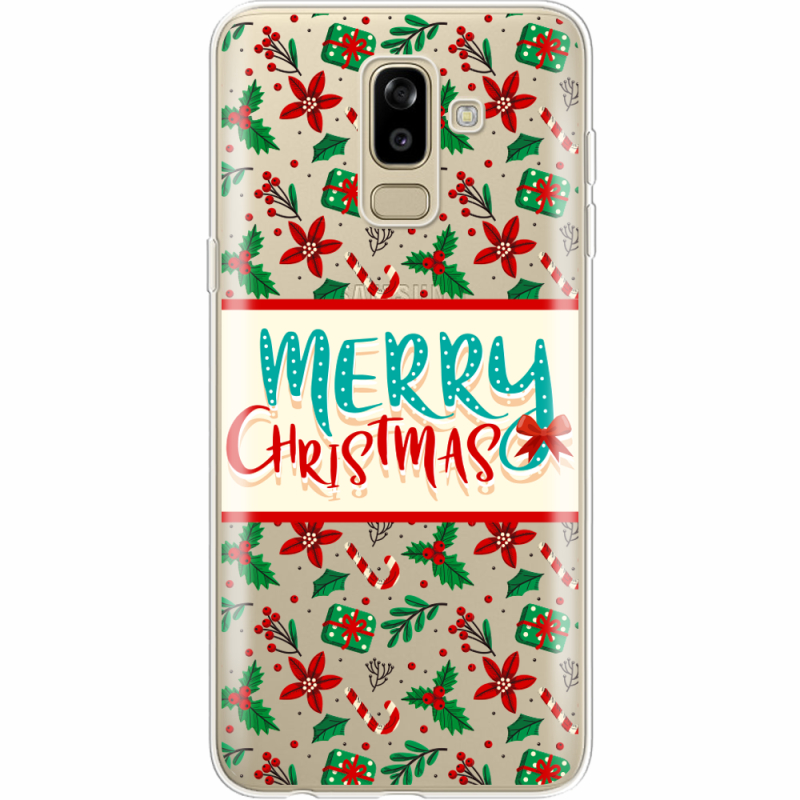 Прозрачный чехол Uprint Samsung J810 Galaxy J8 2018 Vintage Christmas Pattern