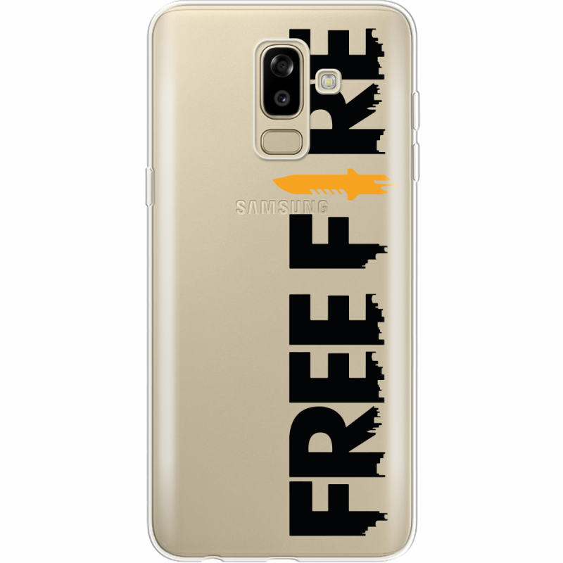 Прозрачный чехол Uprint Samsung J810 Galaxy J8 2018 Free Fire Black Logo