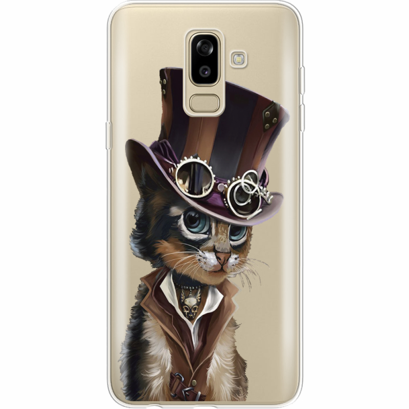 Прозрачный чехол Uprint Samsung J810 Galaxy J8 2018 Steampunk Cat