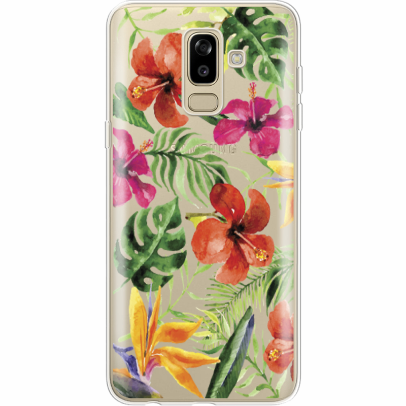 Прозрачный чехол Uprint Samsung J810 Galaxy J8 2018 Tropical Flowers