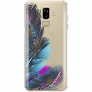 Прозрачный чехол Uprint Samsung J810 Galaxy J8 2018 Feathers