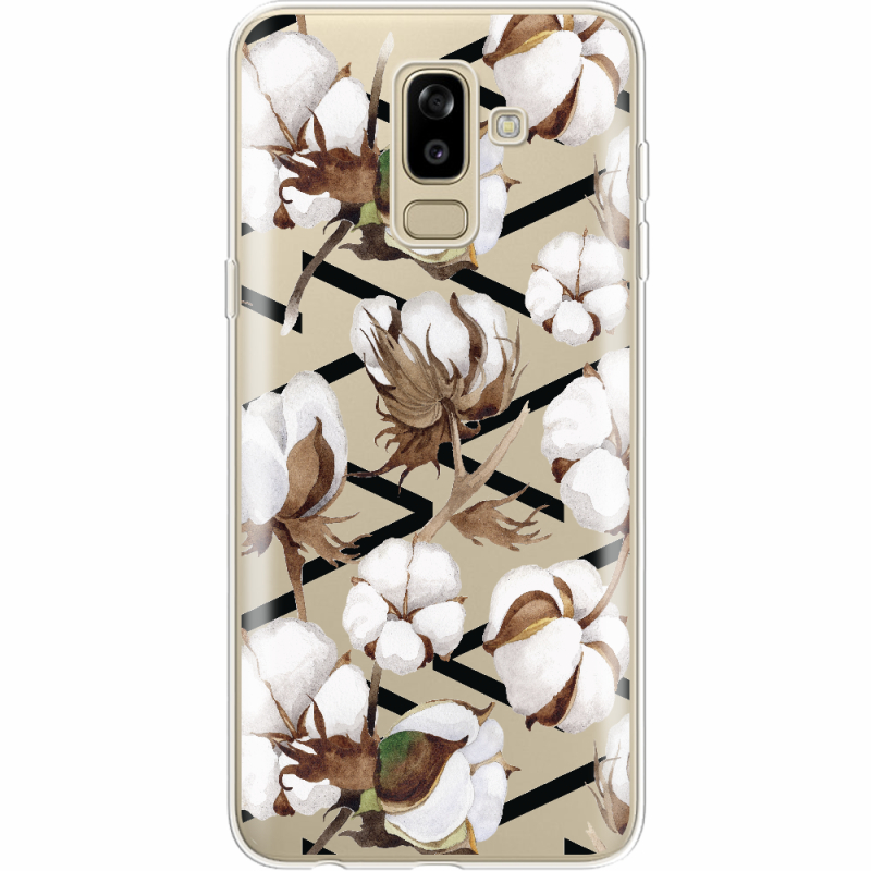 Прозрачный чехол Uprint Samsung J810 Galaxy J8 2018 Cotton flowers