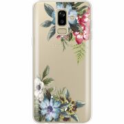 Прозрачный чехол Uprint Samsung J810 Galaxy J8 2018 Floral