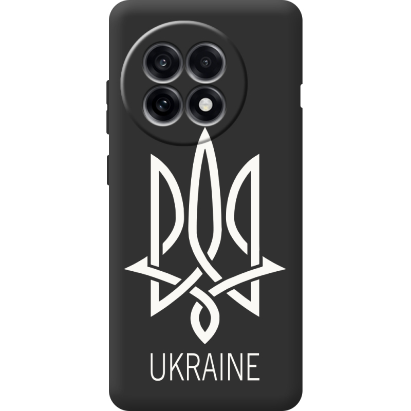 Чорний чохол BoxFace OnePlus 13R Тризуб монограмма ukraine
