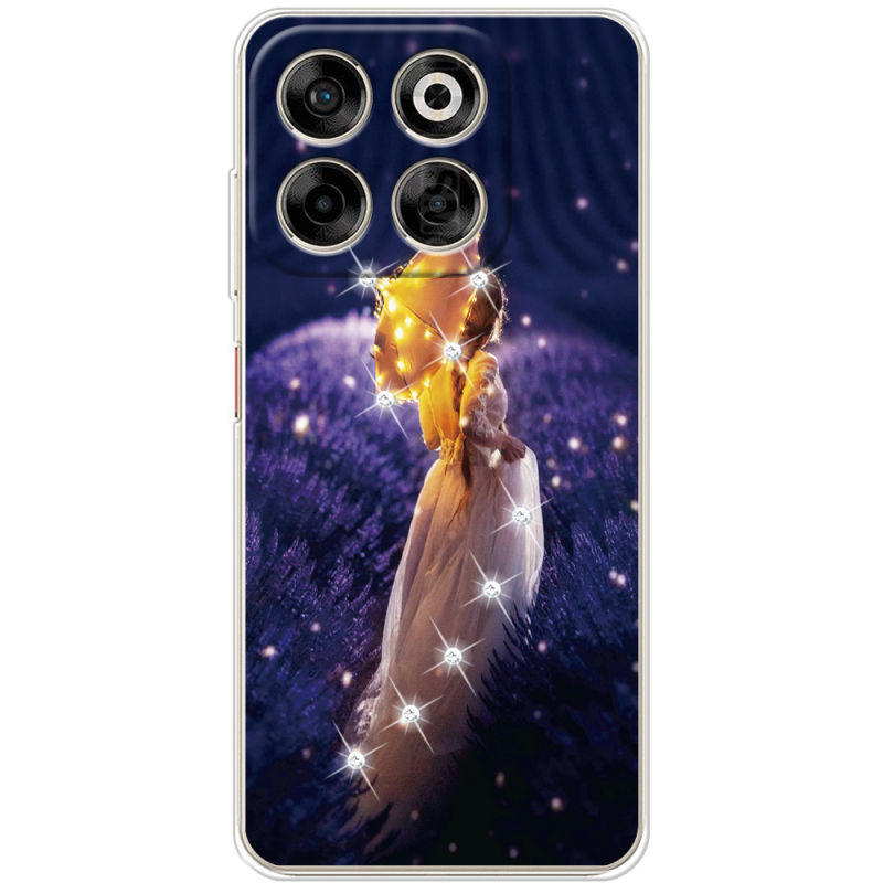Чохол зі стразами ZTE Blade V70 Girl with Umbrella