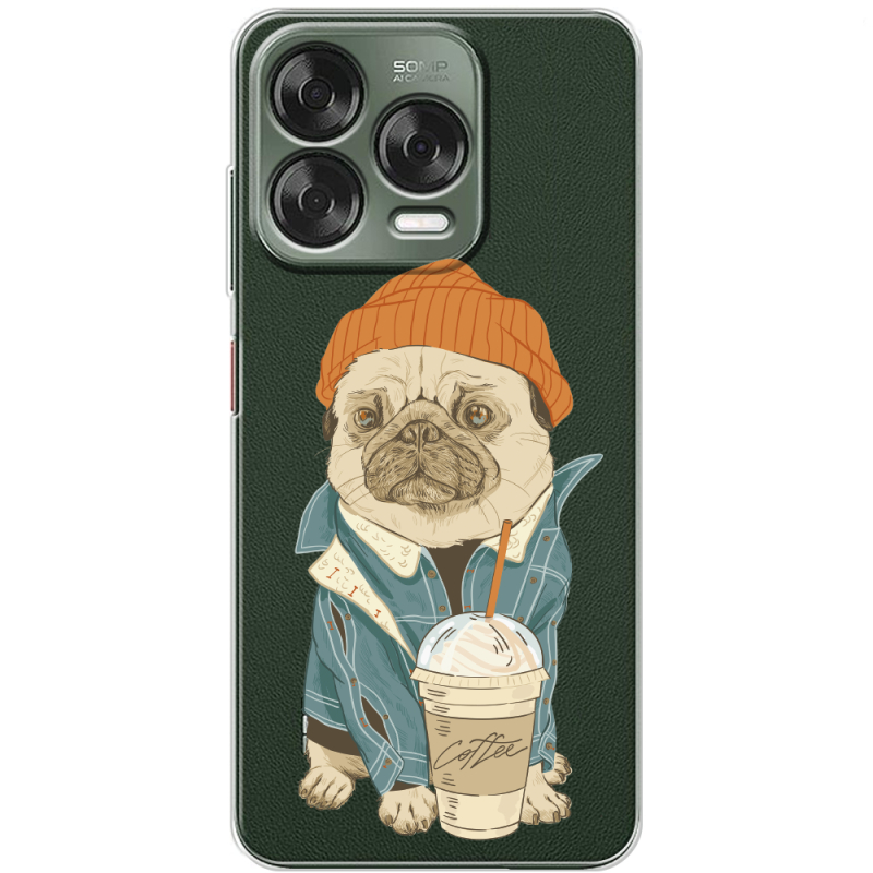 Прозорий чохол BoxFace ZTE Blade V70 Design Dog Coffeeman