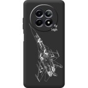 Чорний чохол BoxFace Realme 13 5G Військовий літак