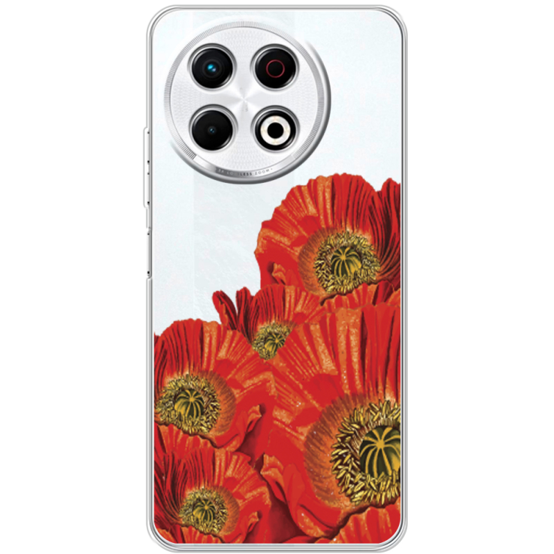 Прозорий чохол BoxFace Tecno Spark 30 Pro 4G Red Poppies