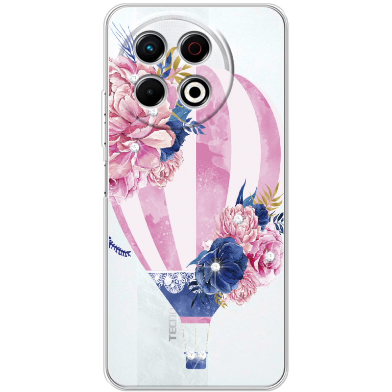 Чохол зі стразами Tecno Spark 30 Pro 4G Pink Air Baloon