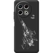 Чорний чохол BoxFace Tecno Spark 30 Pro 4G Військовий літак