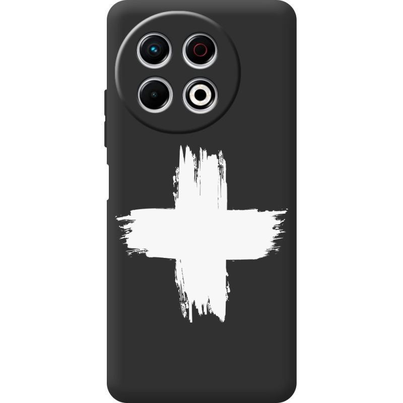 Чорний чохол BoxFace Tecno Spark 30 Pro 4G Білий хрест ЗСУ