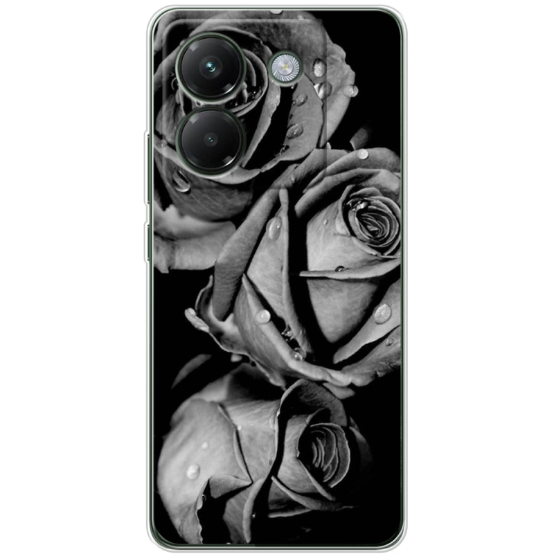 Чохол BoxFace Poco M7 Pro 5G Black and White Roses