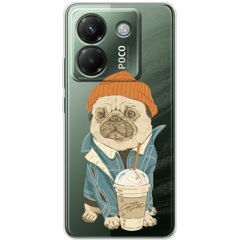 Прозорий чохол BoxFace Poco M7 Pro 5G Dog Coffeeman