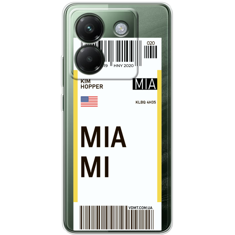 Прозорий чохол BoxFace Poco M7 Pro 5G Ticket Miami