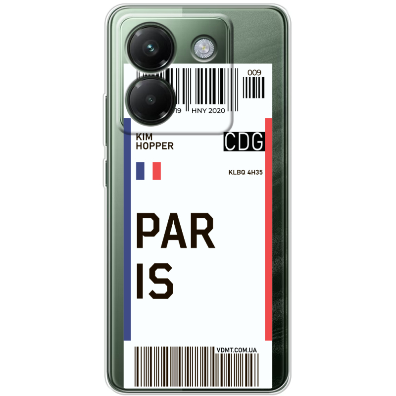 Прозорий чохол BoxFace Poco M7 Pro 5G Ticket Paris