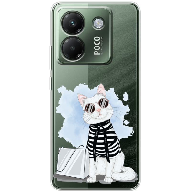 Прозорий чохол BoxFace Poco M7 Pro 5G Cat Style