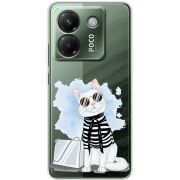 Прозорий чохол BoxFace Poco M7 Pro 5G Cat Style