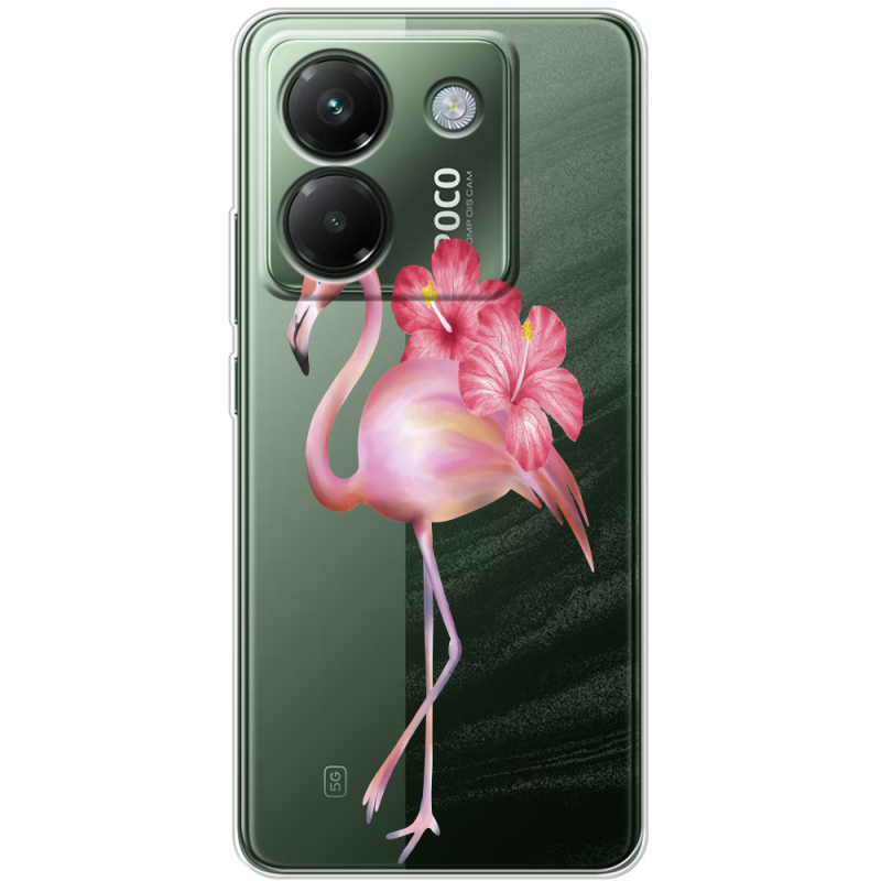 Прозорий чохол BoxFace Poco M7 Pro 5G Floral Flamingo