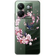 Чохол зі стразами Poco M7 Pro 5G Swallows and Bloom