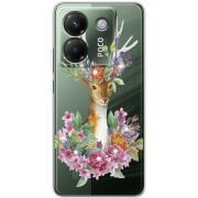 Чохол зі стразами Poco M7 Pro 5G Deer with flowers