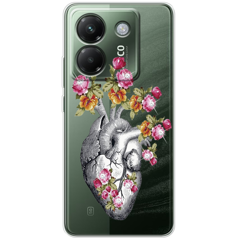 Чохол зі стразами Poco M7 Pro 5G Heart