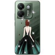 Чохол зі стразами Poco M7 Pro 5G Girl in the green dress