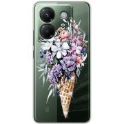 Чохол зі стразами Poco M7 Pro 5G Ice Cream Flowers