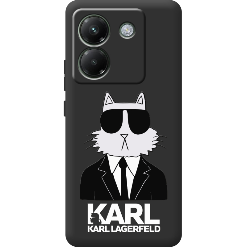 Чорний чохол BoxFace Poco M7 Pro 5G Cat in Black