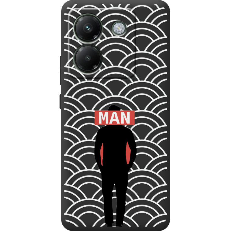 Чорний чохол BoxFace Poco M7 Pro 5G Man Pattern