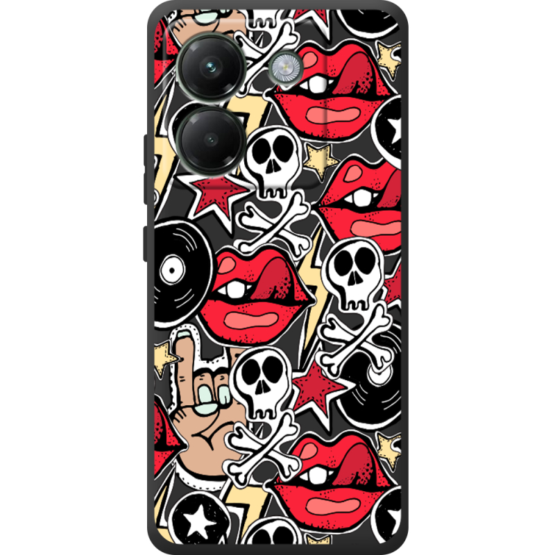 Чорний чохол BoxFace Poco M7 Pro 5G Rock Graffiti