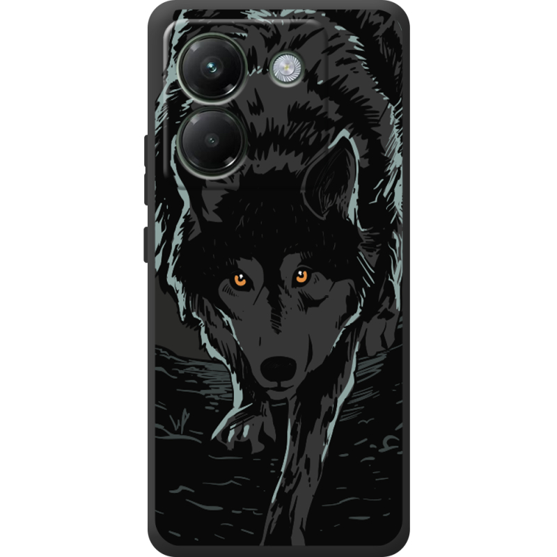 Чорний чохол BoxFace Poco M7 Pro 5G Wolf