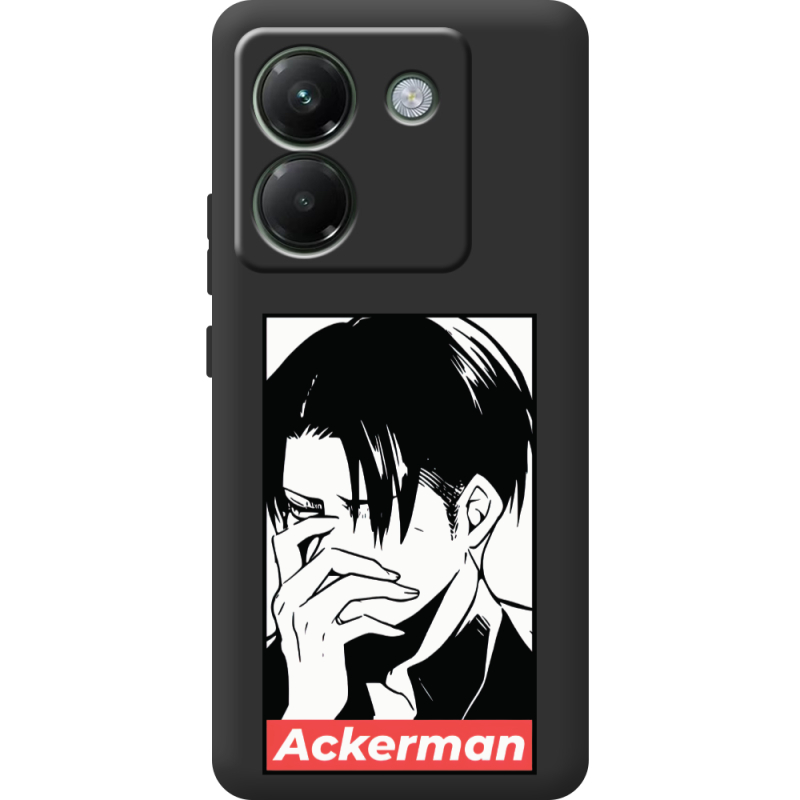 Чорний чохол BoxFace Poco M7 Pro 5G Attack On Titan - Ackerman