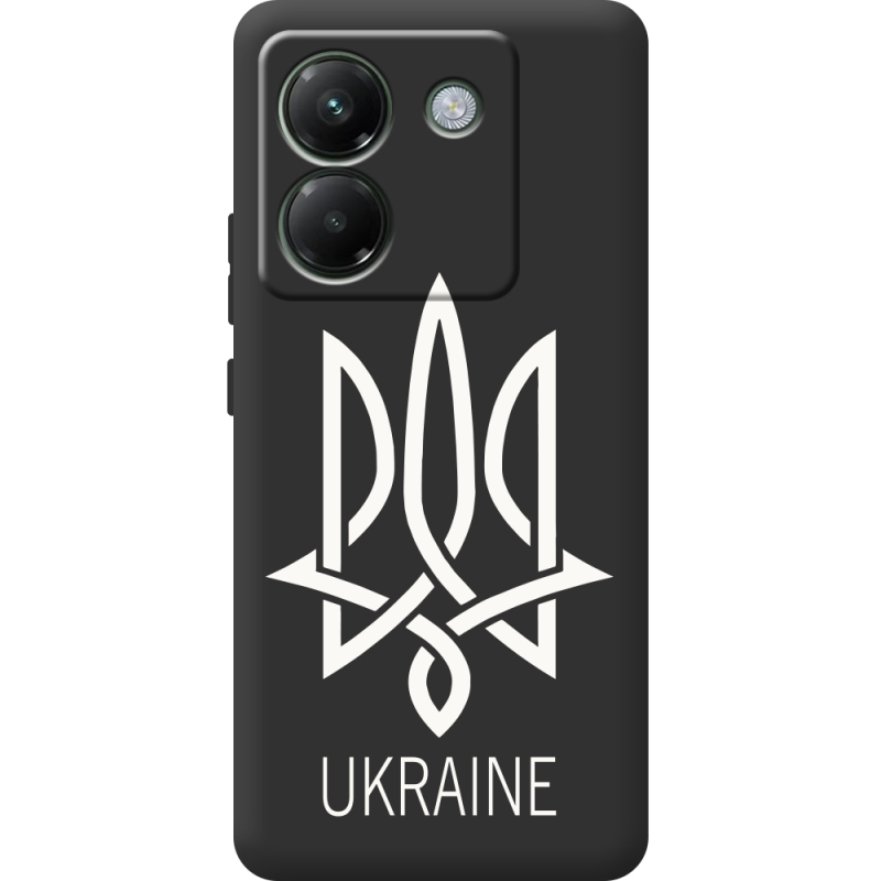 Чорний чохол BoxFace Poco M7 Pro 5G Тризуб монограмма ukraine