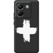 Чорний чохол BoxFace Poco M7 Pro 5G Білий хрест ЗСУ