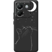Чорний чохол BoxFace Poco M7 Pro 5G Місячний кіт