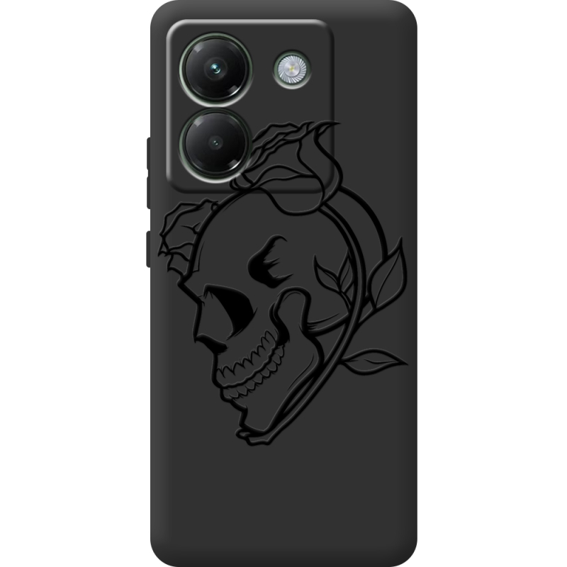 Чорний чохол BoxFace Poco M7 Pro 5G Skull and Roses