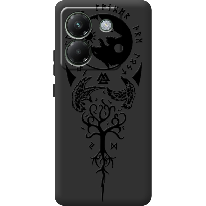 Чорний чохол BoxFace Poco M7 Pro 5G Hugin and Munin