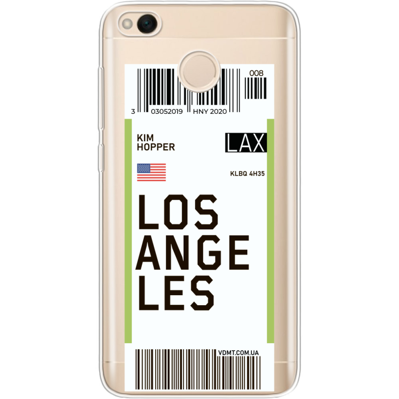 Прозрачный чехол Uprint Xiaomi Redmi 4x Ticket Los Angeles